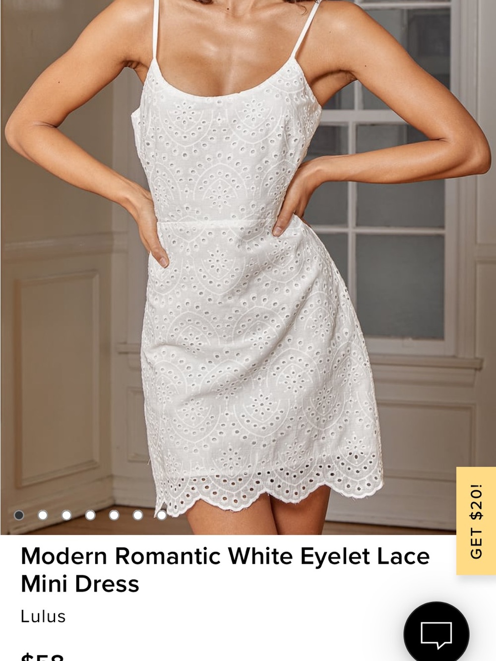 Lulu's White Eyelet Lace Slip Mini Dress